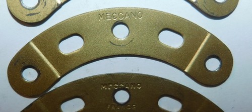 30 x BANDE INCURVEE DOREE 6cm ray 3cm réf 90a .MECCANO ANNEES 40/50 BOITE 0 à 10 - Bild 10 von 11