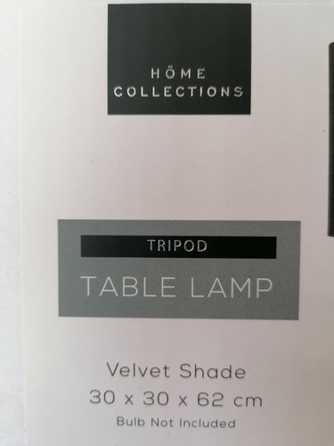 Tripod Table Lamp - Velvet Shade - Charcoal Grey - Office/Desk - Picture 9 of 12