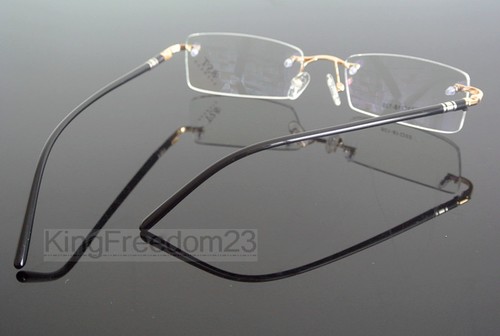 Spring Hinges Memory Titanium Rimless Eyeglass Frames Glasses Rx able Spectacles - Picture 19 of 25