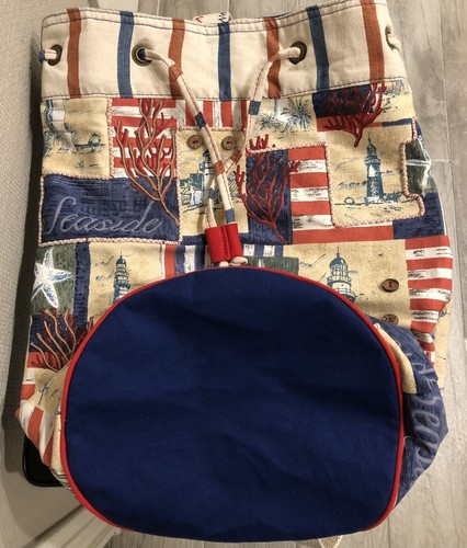Paul Brent Seaside Beach Kordelzug Canvas Bucket Tote - Large - Neu - Bild 11 von 11