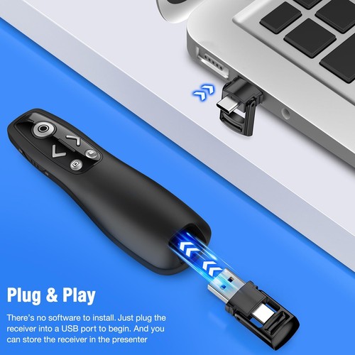 2-in-1 USB C Wireless Presenter Remote with Volume Control - Slide Advancer f... - Picture 4 of 6