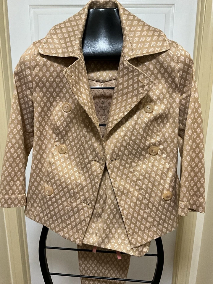 Piazza Sempione Women's 2 Piece Capri Pants Suit Beige IT 40/US 8/ EU 38 - Image 4 of 4