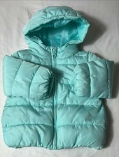 The Children's Place Toddler Winter Puffer Jacket with Hoodie Light Green 12-18M