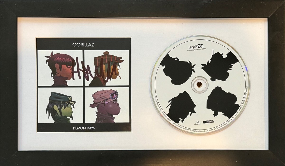 Jamie Hewlett Gorillaz Signed Autograph Demon Days CD Framed