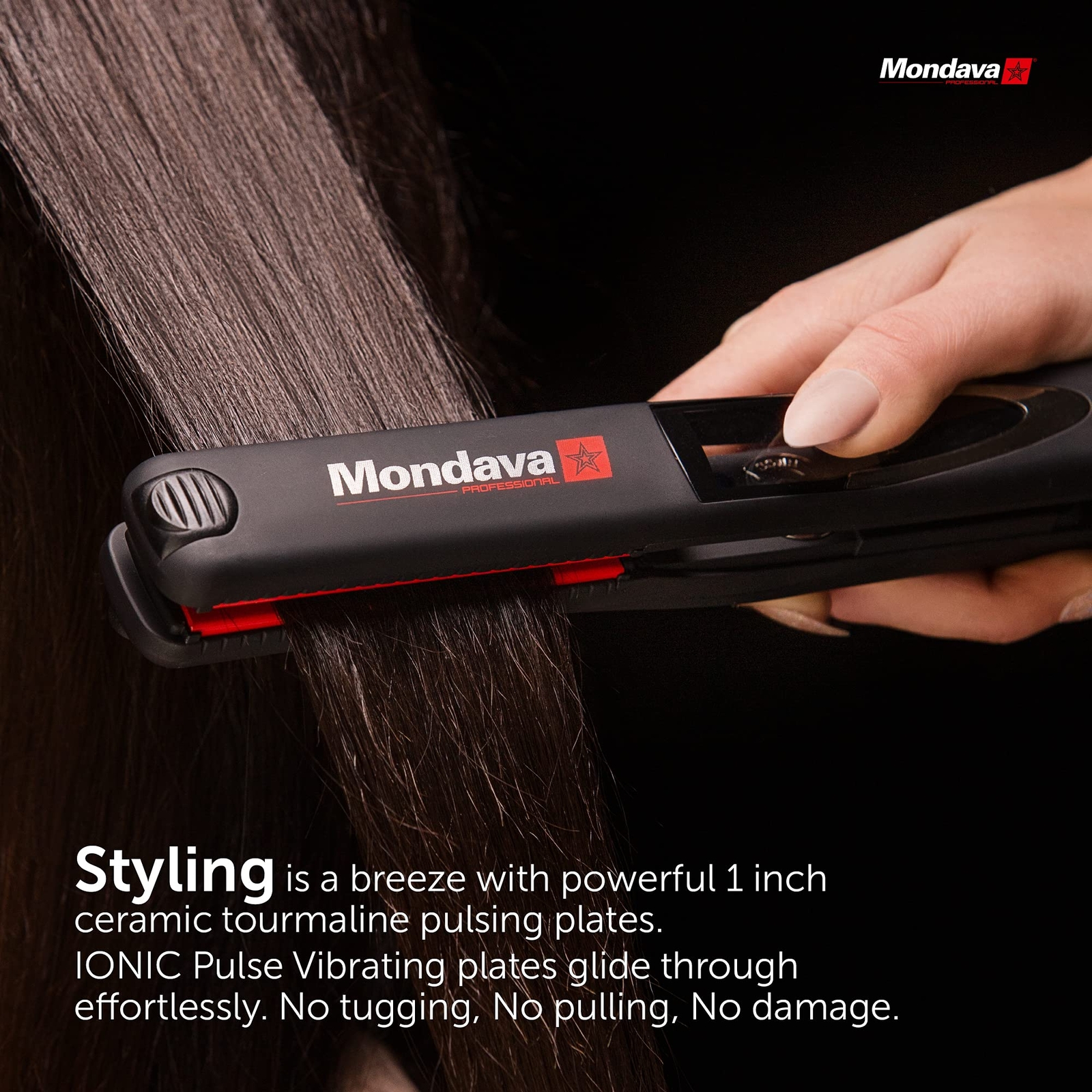 Professional Ceramic Tourmaline Hair Straightener Flat Iron and Curler Ionic ...