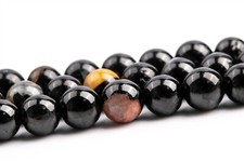 5-6MM Natural Black Tourmaline Beads Grade A Round Gemstone Loose Beads