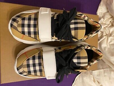 Burberry women sneakers (Vintage Check Cotton Sneakers) size 5 , new with  box | eBay