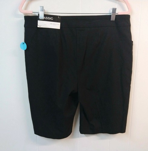 Bermudas Liz Claiborne Mundial Grandes Negras Relajadas Apertura de Pierna Elásticas - Imagen 2 de 4