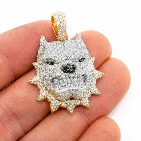 Diamond pitbull pendant deals