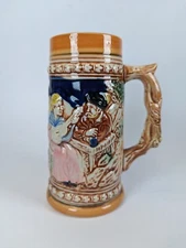 German Style Ceramic Beer Stein Made In JAPAN Stylecraft Detailed Raised Design