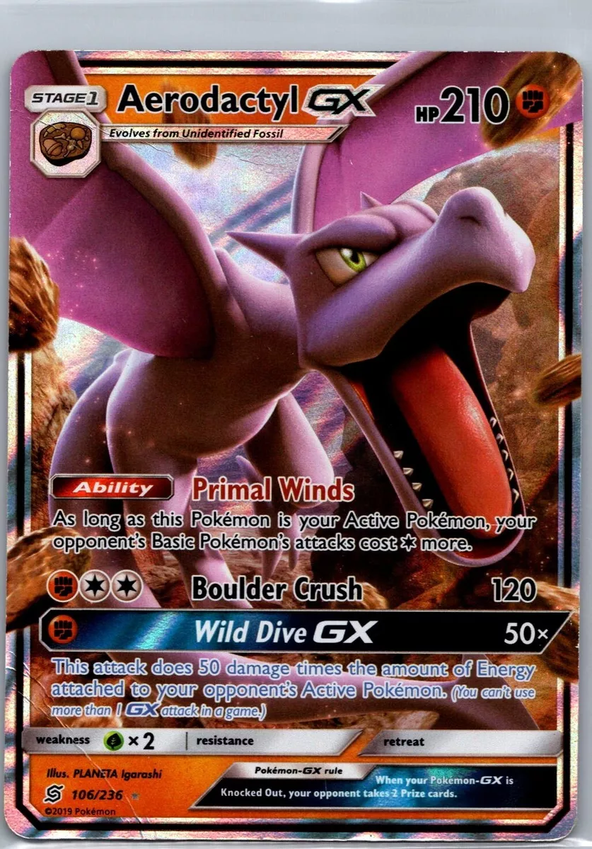 Aerodactyl GX - Unified Minds Pokémon card 106/236