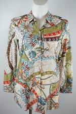 Alba Moda Bluse Damen Größe 38 42 Offwhite Mehrfarbig Bunt geknöpftes Hemd