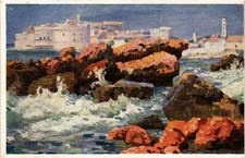 Old postcard AK CROATIA DUBROVNIK - RAGUSA pogled s mora ispod "Ploca" (570315)