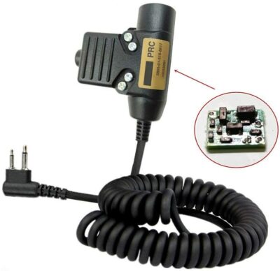 Amplified U94 PTT connect Peltor Comtac or MSA Sordin to Motorola 2-Pin Radio