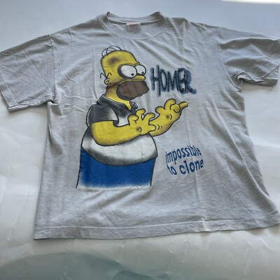 Vintage Homer Simpson Graphic Tee T-Shirt Large Hanes Pre Shrunk