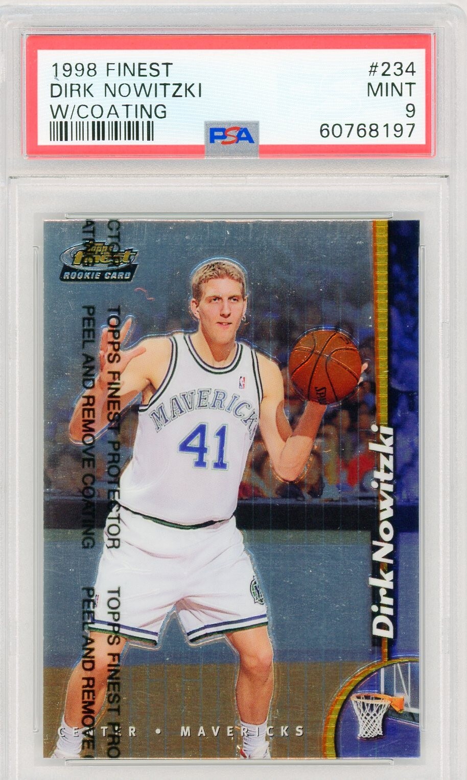 DIRK NOWITZKI 1998 Finest #234 RC w/coating Dallas Mavericks PSA 9 Mint