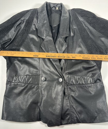Preston & York Women's Genuine Pig Skin Leather Jacket, Black Size L - Picture 13 of 14