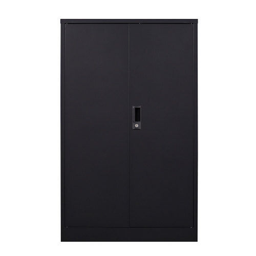 Metal Cabinet Adjustable Shelves Foldable Storage w/ Lock & Door Office School - Picture 1 of 11