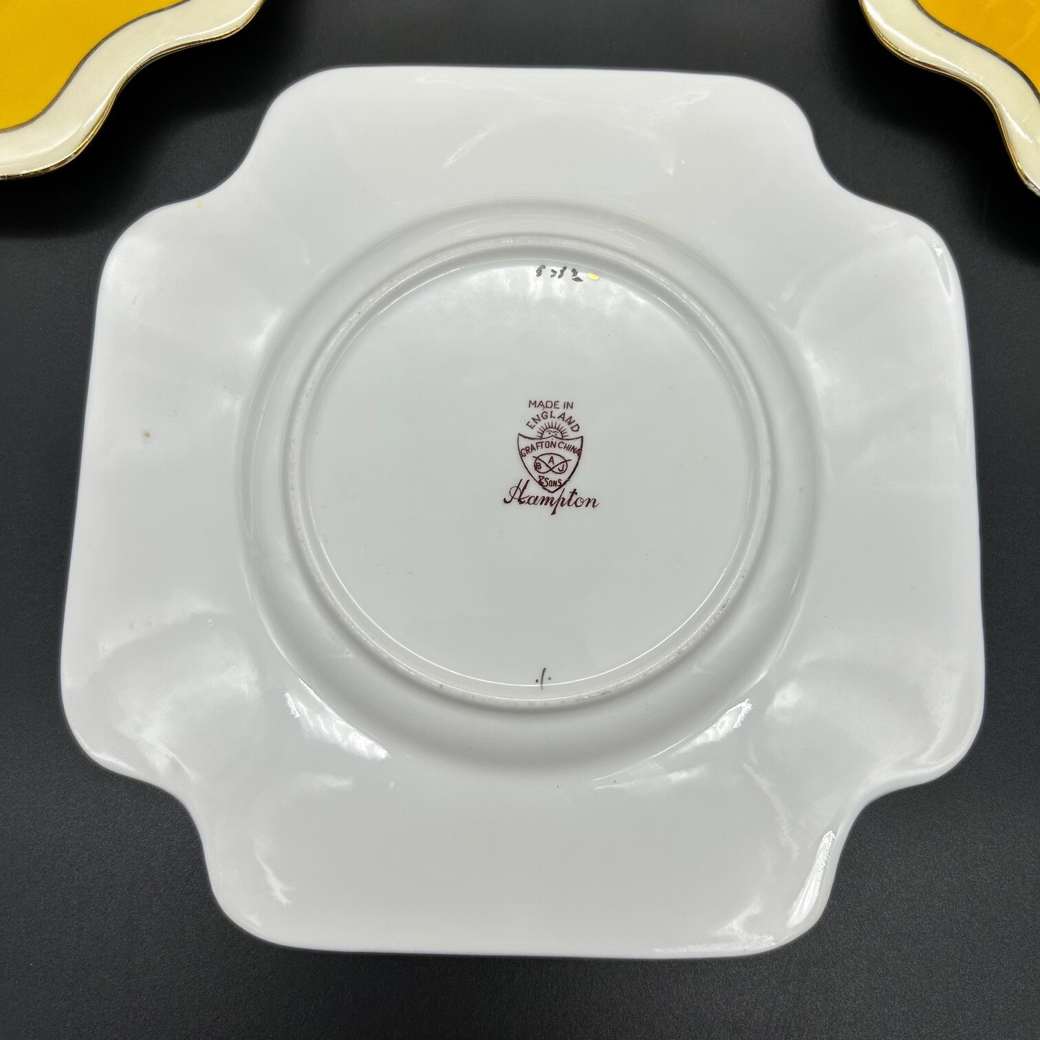 Vtg Hampton Yellow Border Hand Painted Bouquet Luncheon Plates Set of 4 ...