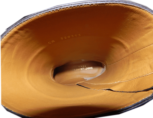 Yves Saint Laurent Boots Paris Cavaliere Riding Shoes Black Flat Bootie 35.5 YSL - Picture 11 of 11