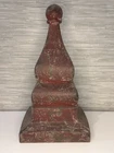 Rustic Weathered Galvanized Metal Finial Sculpture Rust Vintage Style