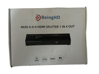 BeingHD HDMI Splitter 1 in 4 Out, Splitter HDMI 4K @ 60Hz with 3.5mm Audio, EDID