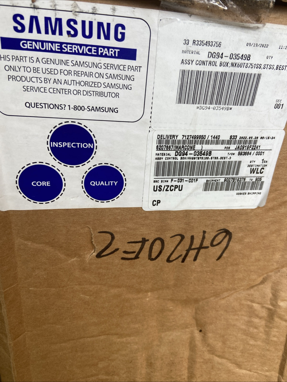 SAM DG94-03549B ASSY CONTROL BOX-MODULE;NX60T8751SS,STSS