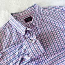 UNTUCKit Button Down Shirt Mens XL Pink Plaid Dolcetto WF Slim Fit Wrinkle Free