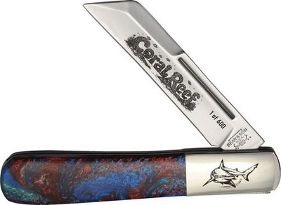 BEAR & SON KNIFE- CORAL REEF BARLOW SYNTHETIC HANDLES - 4'' CLOSED - USA- NIB