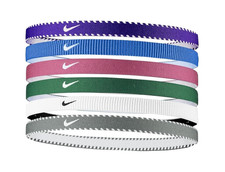 Nike Printed Headbands/Silicone strip grips hair and keeps band in place - 6 Pac
