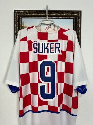 Croatia Home football shirt 2002 Soccer Nike #9 Suker Player Issue