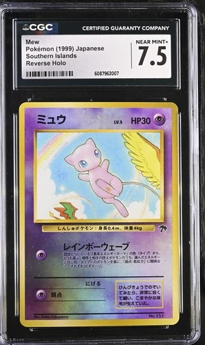 CGC 7.5 Mew 1999 Southern Islands Reverse Holo Japanese Pokemon Card