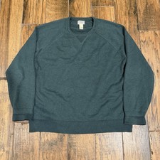 LL Bean Sweater Men  s XL Reg Green Cashmere Cotton Blend Pullover 516116 Warm