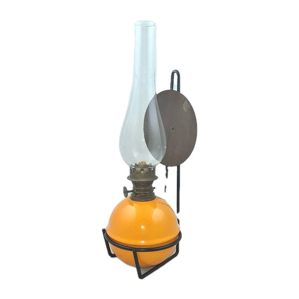Ancienne lampe à pétrole à pétrole à pétrole suspension brûleur laiton jaune - Photo 3/4