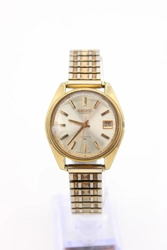 F Vintage Gents Seiko 7005 Gold Tone Automatic Running Wristwatch