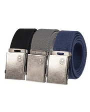 Levi's Unisex-Adult Casual Cut-To-Fit Web Belt Sets One Size, Black/Blue/Grey