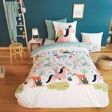 Parure de lit enfant 140x200 cm Coton Bci Tess Rando