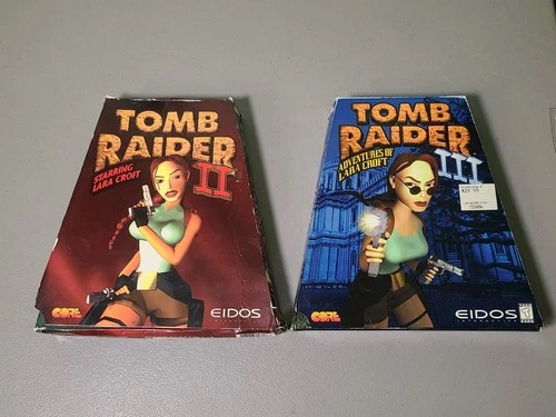 Lot Of 2 Tomb Raider PC Trapezoid Big Box - Tomb Raider 2 & 3 Eidos