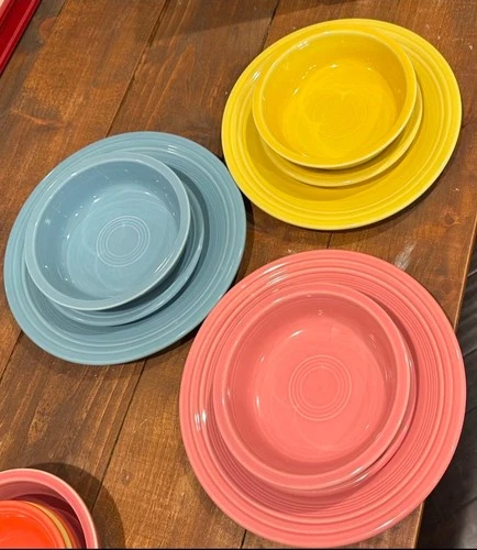 Homer Laughlin Fiesta China Set of 3 with Dinner Plate, Salad Plate & Soup Bowl