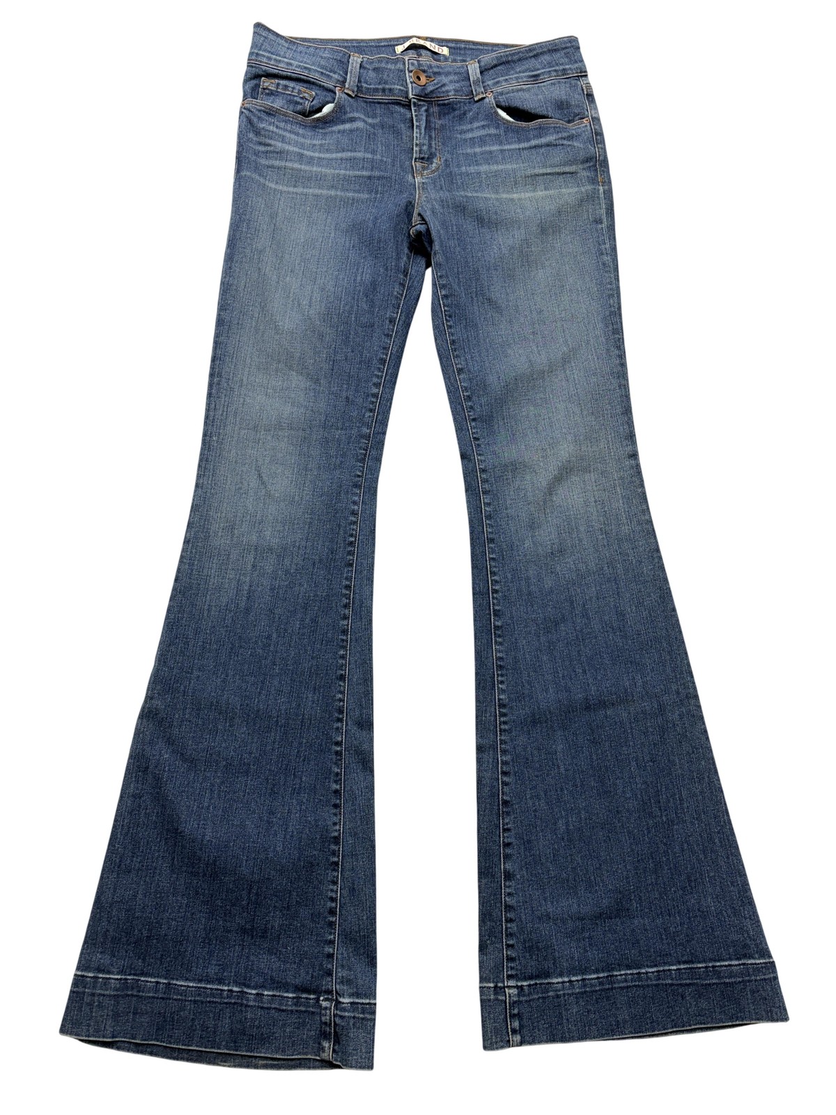 J Brand Love Story Jeans Womens 30 Blue Attica Medium Wash Low Rise Flare Leg