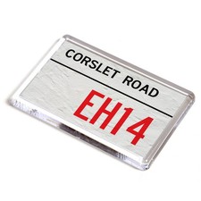 FRIDGE MAGNET - Corslet Road EH14 - UK Postcode