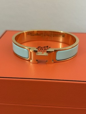 Hermes Clic Clac H Armband Bracelet Azzurro Tiffany Gold Hardware Gold PM 17cm