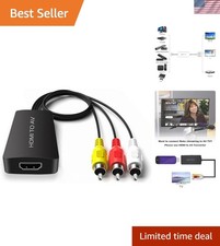 HDMI to AV/RCA/Composite Converter,Support PAL/NTSC/1080P for Roku/Fire Stick...