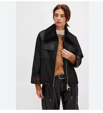 BARBOUR BEAULY Waxed Jacket MSRP$585 in Black/ Classic British Elegance