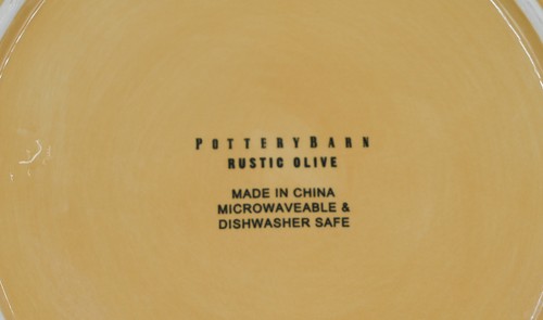 NEW Complete Set of 4 Pottery Barn Rustic Olive 8-Inch Salad Plates - Picture 6 of 6