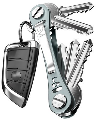 EM Premium Products Compact Key Holder - Pocket Organizer - Large, Grey 
