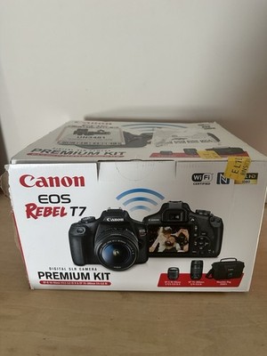 Canon EOS Rebel T7 24.1MP Digital Camera (Kit 18-55mm and 75-300mm Lens) NEW