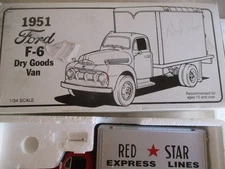 First Gear  First Gear 1951 Ford F-6 Dry Goods Van Red Star Express # 19-1063
