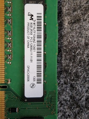 Micron 8GB DDR3 MT16JTF1G64AZ-1G6E1 2Rx8 PC3-12800U-11-11-B1
