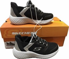 Kids Black Skechers Swift Fit Bounder Trainers Size 11